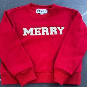 Beach Riot Red Sweatshirt 
 'Merry' Text